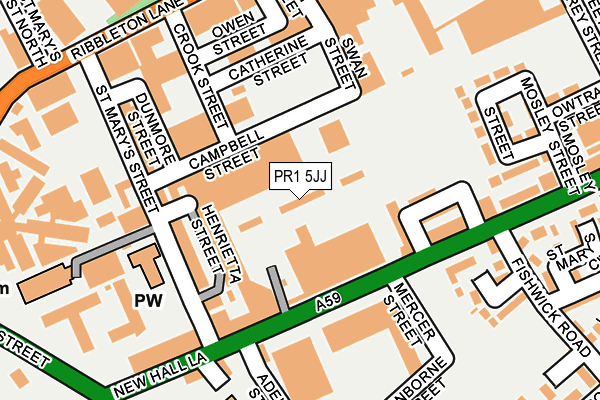 PR1 5JJ map - OS OpenMap – Local (Ordnance Survey)