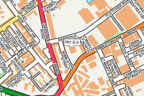 PR1 5LG map - OS OpenMap – Local (Ordnance Survey)