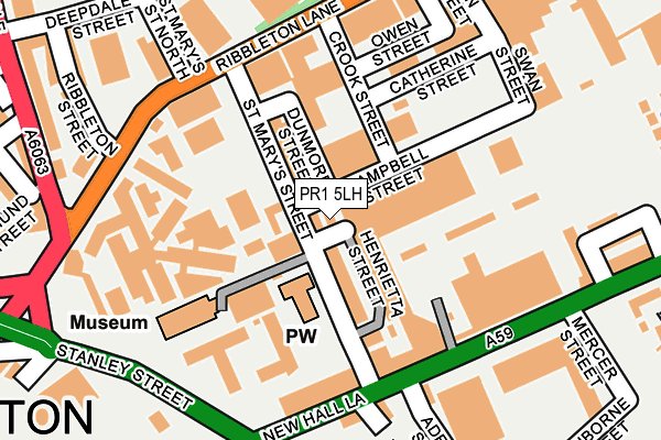 PR1 5LH map - OS OpenMap – Local (Ordnance Survey)
