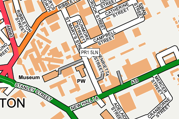 PR1 5LN map - OS OpenMap – Local (Ordnance Survey)