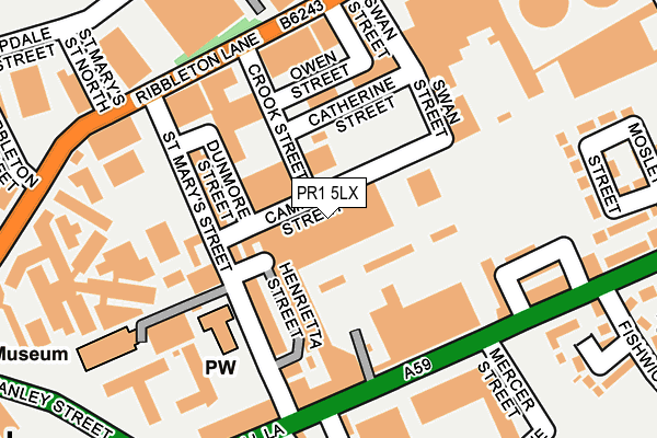 PR1 5LX map - OS OpenMap – Local (Ordnance Survey)