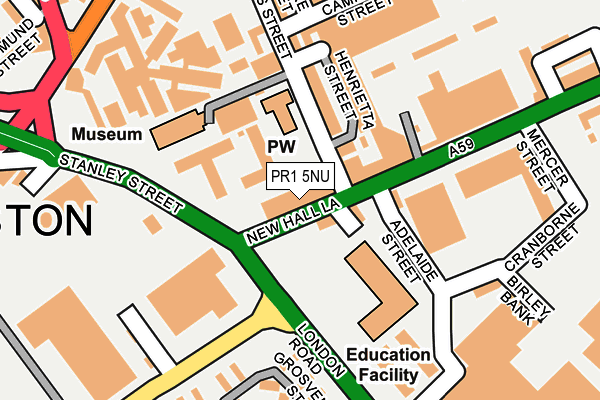 PR1 5NU map - OS OpenMap – Local (Ordnance Survey)