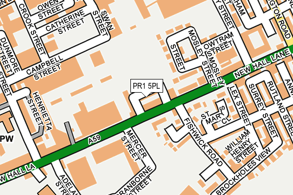 PR1 5PL map - OS OpenMap – Local (Ordnance Survey)
