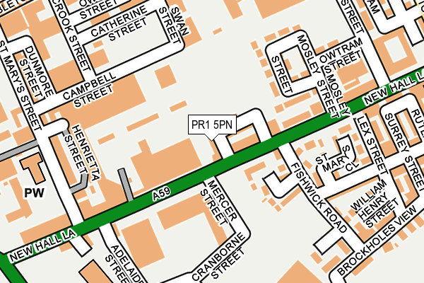 PR1 5PN map - OS OpenMap – Local (Ordnance Survey)