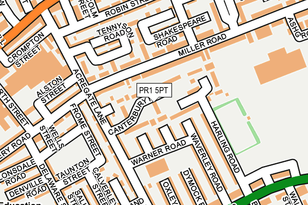 PR1 5PT map - OS OpenMap – Local (Ordnance Survey)