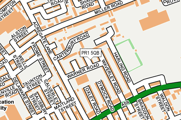 PR1 5QB map - OS OpenMap – Local (Ordnance Survey)