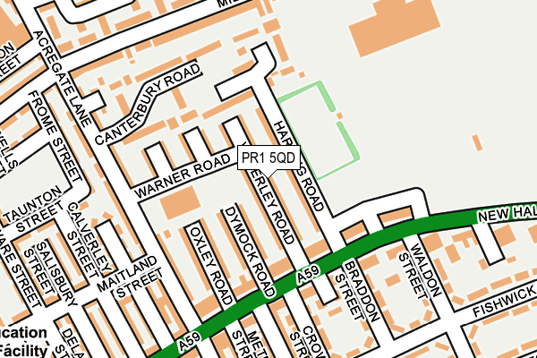 PR1 5QD map - OS OpenMap – Local (Ordnance Survey)