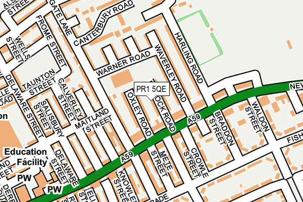 PR1 5QE map - OS OpenMap – Local (Ordnance Survey)