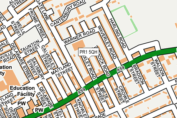 PR1 5QH map - OS OpenMap – Local (Ordnance Survey)