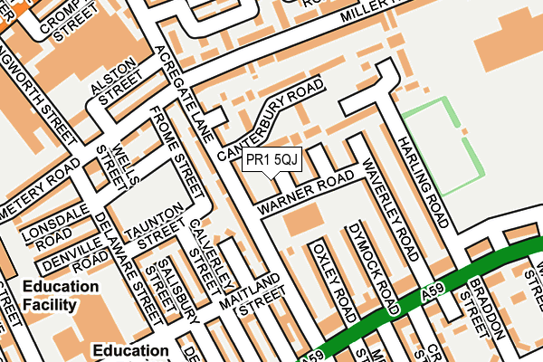 PR1 5QJ map - OS OpenMap – Local (Ordnance Survey)
