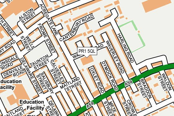 PR1 5QL map - OS OpenMap – Local (Ordnance Survey)