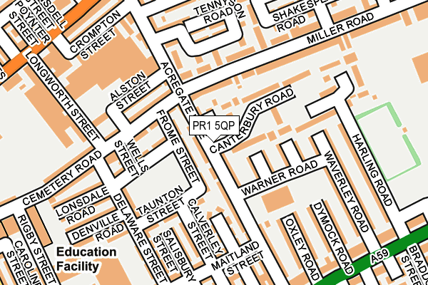 PR1 5QP map - OS OpenMap – Local (Ordnance Survey)