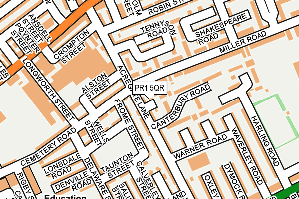 PR1 5QR map - OS OpenMap – Local (Ordnance Survey)
