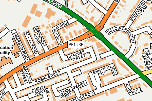 PR1 5RP map - OS OpenMap – Local (Ordnance Survey)