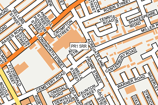 PR1 5RR map - OS OpenMap – Local (Ordnance Survey)