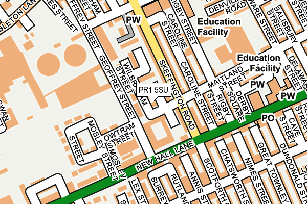 PR1 5SU map - OS OpenMap – Local (Ordnance Survey)