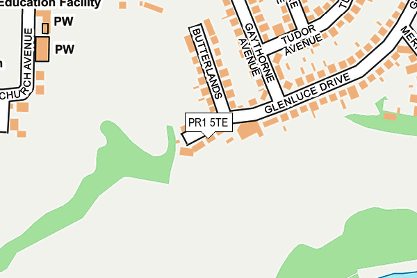 PR1 5TE map - OS OpenMap – Local (Ordnance Survey)
