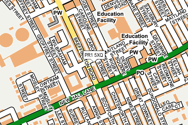 PR1 5XQ map - OS OpenMap – Local (Ordnance Survey)