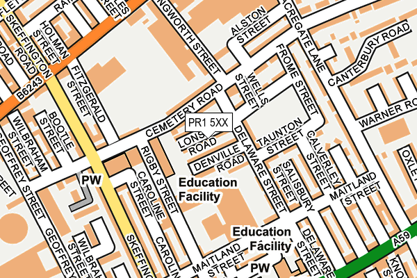 PR1 5XX map - OS OpenMap – Local (Ordnance Survey)