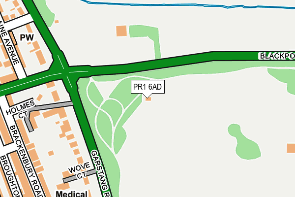 PR1 6AD map - OS OpenMap – Local (Ordnance Survey)