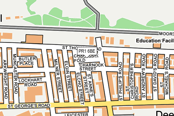 PR1 6BE map - OS OpenMap – Local (Ordnance Survey)