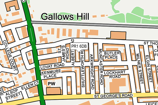 PR1 6DB map - OS OpenMap – Local (Ordnance Survey)