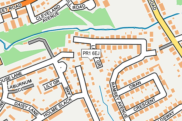 PR1 6EJ map - OS OpenMap – Local (Ordnance Survey)
