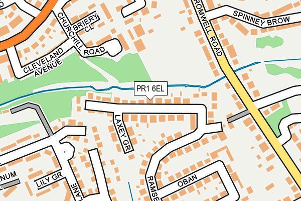 PR1 6EL map - OS OpenMap – Local (Ordnance Survey)