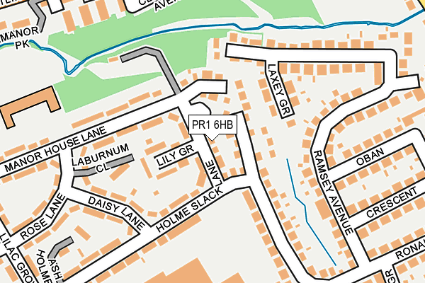 PR1 6HB map - OS OpenMap – Local (Ordnance Survey)
