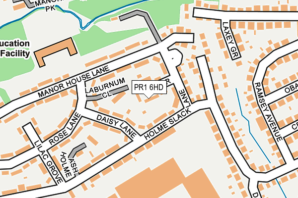 PR1 6HD map - OS OpenMap – Local (Ordnance Survey)