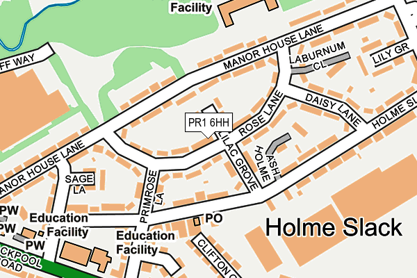 PR1 6HH map - OS OpenMap – Local (Ordnance Survey)