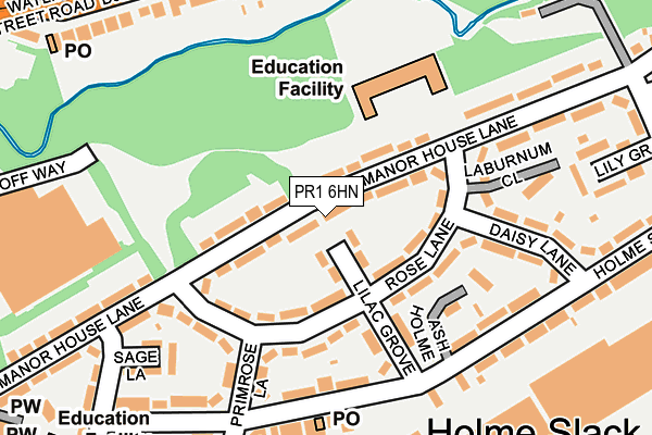 PR1 6HN map - OS OpenMap – Local (Ordnance Survey)