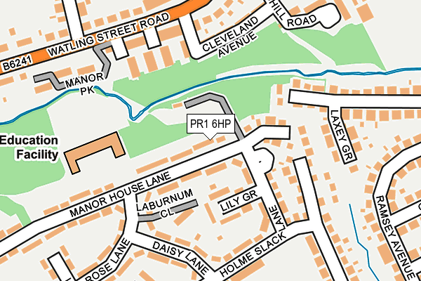 PR1 6HP map - OS OpenMap – Local (Ordnance Survey)