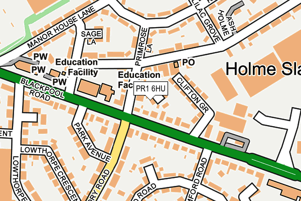 PR1 6HU map - OS OpenMap – Local (Ordnance Survey)