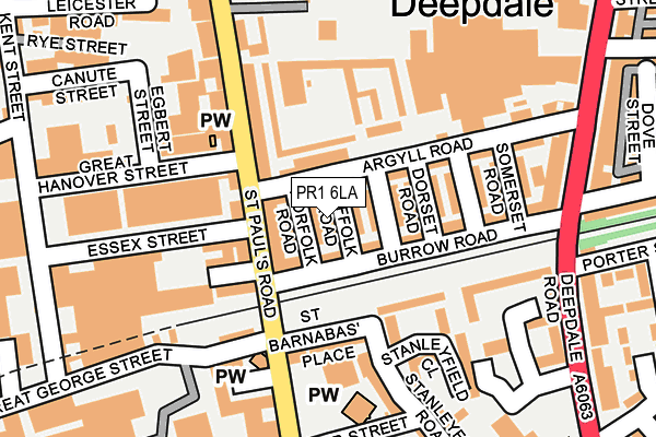 PR1 6LA map - OS OpenMap – Local (Ordnance Survey)