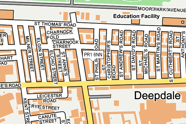 PR1 6NN map - OS OpenMap – Local (Ordnance Survey)