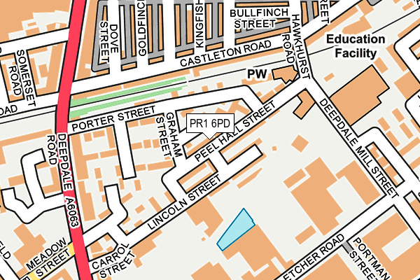 PR1 6PD map - OS OpenMap – Local (Ordnance Survey)
