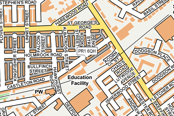 PR1 6QH map - OS OpenMap – Local (Ordnance Survey)