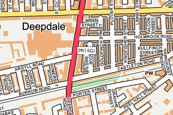 PR1 6QJ map - OS OpenMap – Local (Ordnance Survey)