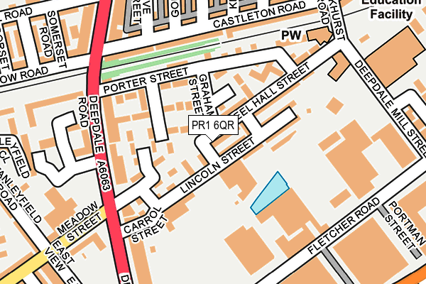 PR1 6QR map - OS OpenMap – Local (Ordnance Survey)
