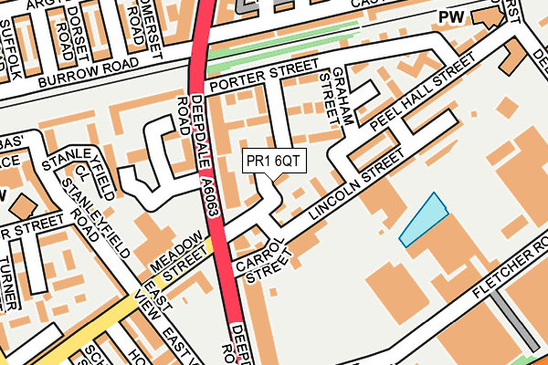 PR1 6QT map - OS OpenMap – Local (Ordnance Survey)