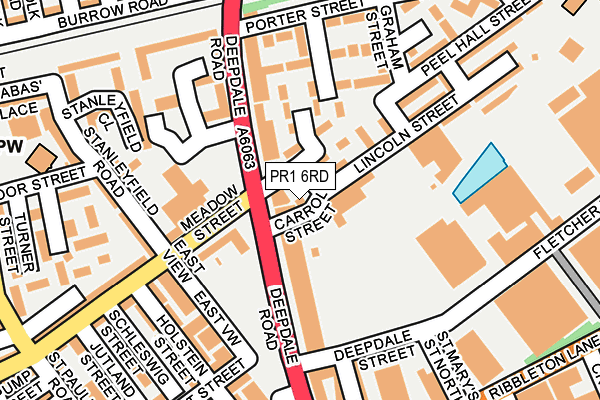 PR1 6RD map - OS OpenMap – Local (Ordnance Survey)