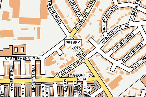 PR1 6RY map - OS OpenMap – Local (Ordnance Survey)