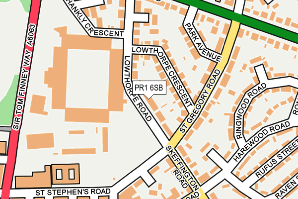 PR1 6SB map - OS OpenMap – Local (Ordnance Survey)