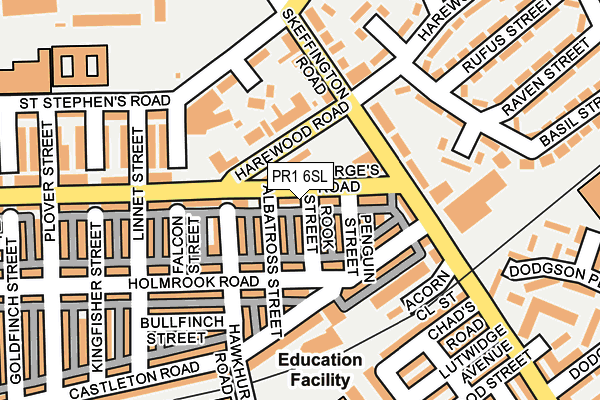 PR1 6SL map - OS OpenMap – Local (Ordnance Survey)