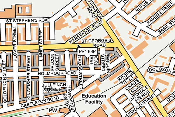 PR1 6SP map - OS OpenMap – Local (Ordnance Survey)