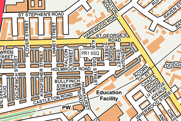 PR1 6SQ map - OS OpenMap – Local (Ordnance Survey)