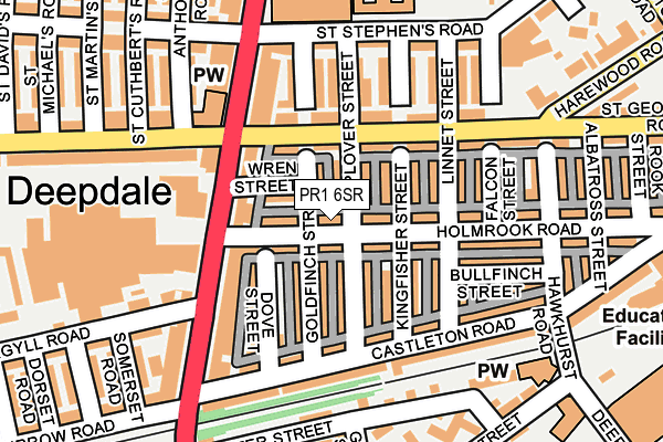 PR1 6SR map - OS OpenMap – Local (Ordnance Survey)