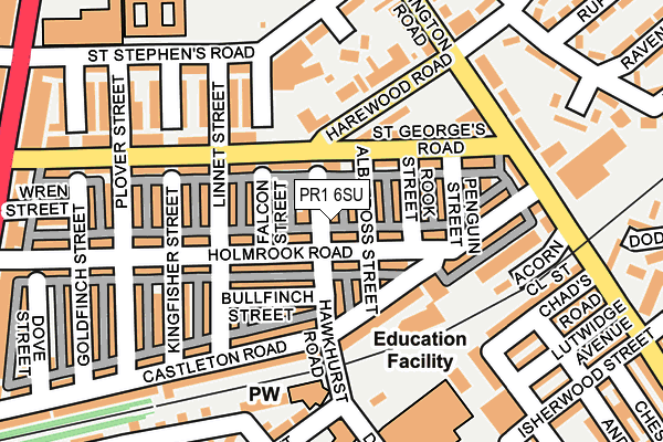 PR1 6SU map - OS OpenMap – Local (Ordnance Survey)