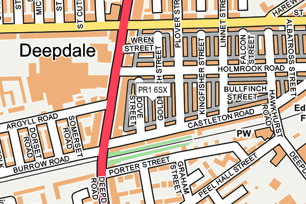 PR1 6SX map - OS OpenMap – Local (Ordnance Survey)